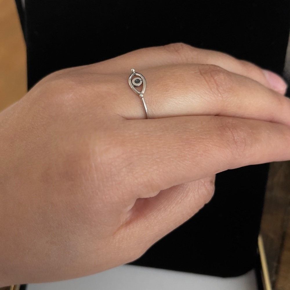 Sterling Silver Evil Eye Ring - image 2